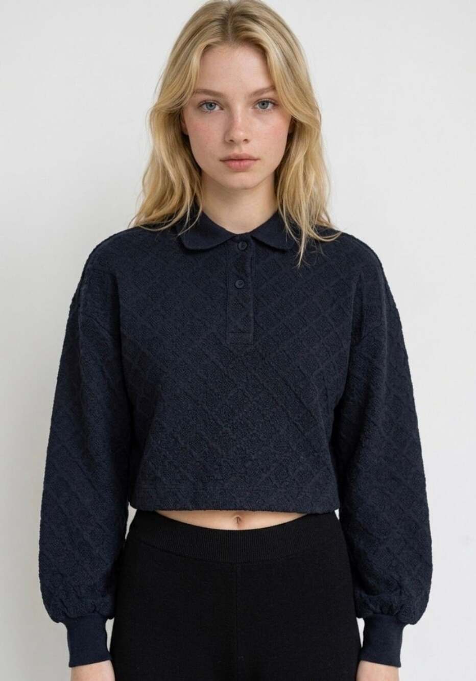Tuckernuck Clayton Long Sleeve Knit Polo Black